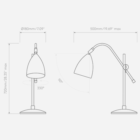 Joel Table Grande (1223039) in Polished Chrome - Technical Drawing