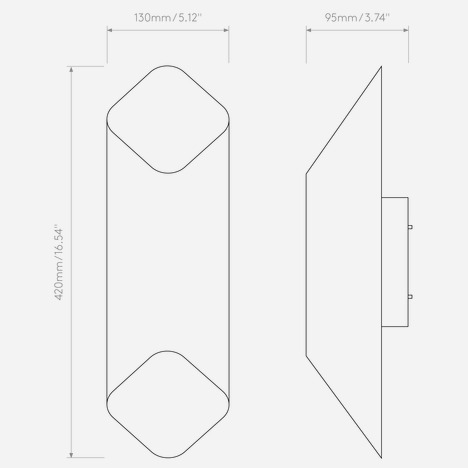 Ako 420 0-10V (1481008) in Matt Black / Gold - Technical Drawing