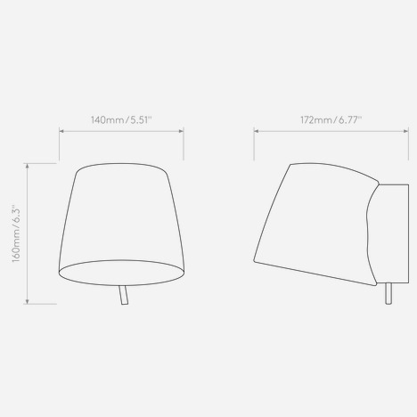 Imari Wall (1460011) in Matt Nickel - Technical Drawing