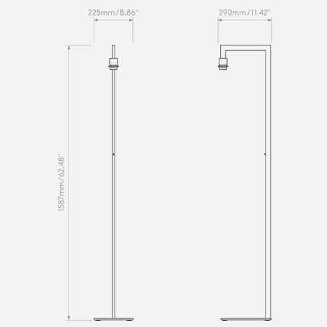 Ravello Floor (1222085) in Polished Chrome - Technical Drawing