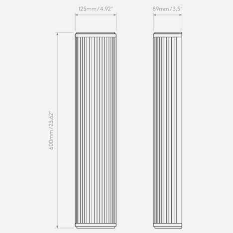 Versailles 600 3000K Phase Dimmable (1380066) in Matt Gold - Technical Drawing