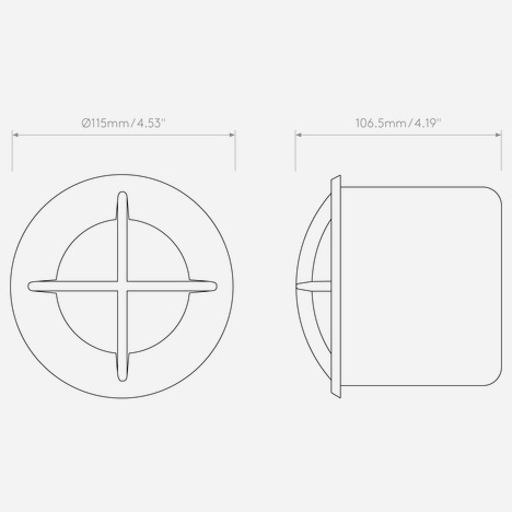 Arran Round LED (1379008) in Solid Brass - Technical Drawing