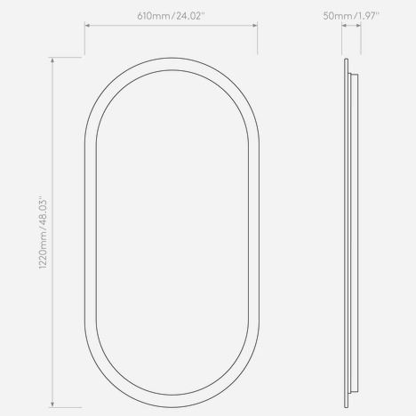 Varenna Stadium 610 2700K Phase (1420005) in Mirror Glass - Technical Drawing