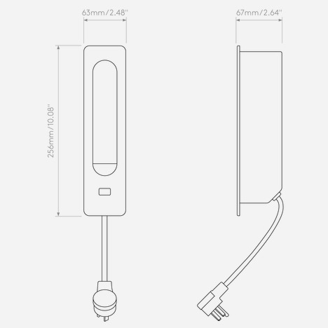 Keta USB (Cord Set) (1437017) in Matt Gold - Technical Drawing