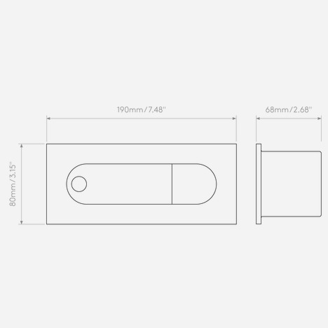 Digit LED (1323009) in Matt Gold - Technical Drawing