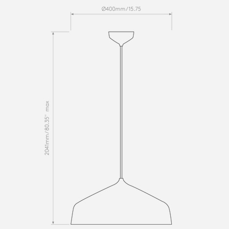 Ginestra 400 (1361010) in Matt White - Technical Drawing