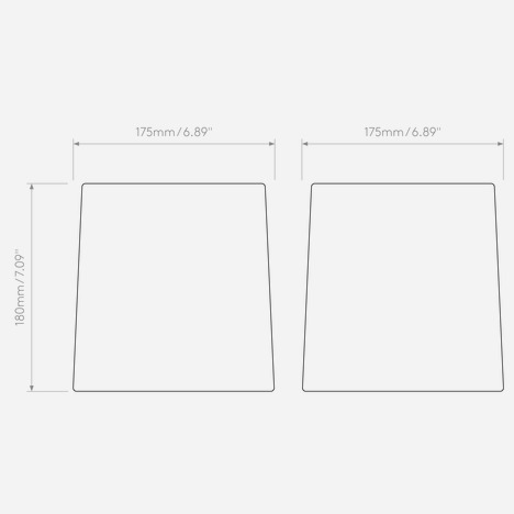 Ravello Tapered Square 175 (5030005) in Oyster - Technical Drawing