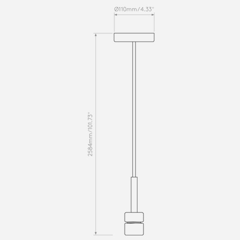 Pendant Suspension Kit 4 (1184024) in Bronze - Technical Drawing