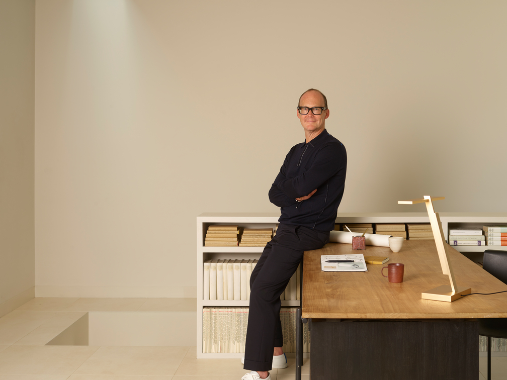 Astro co-founder and design director, James Bassant - with our Gerrit LED desk light