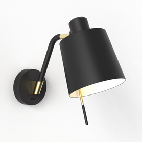 Edward Wall Switched (Cord Set) (1441016) in Matt Black